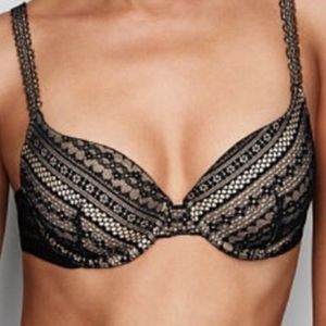 34B Victoria's Secret Sexy Tee Demi Pointelle Black Lace Bra
